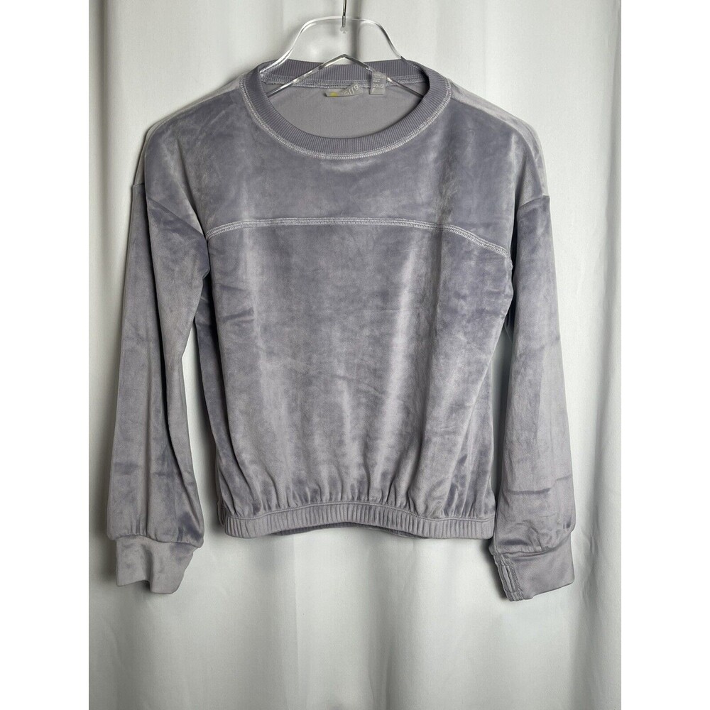 Zella Girls Soft Velour Pullover Top In Blue Cashmere Sz L (10-12) New